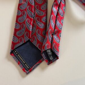 Ermenegildo Zegna Red and Gray Paisley Tie